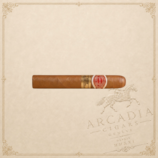 Arcadia Cigars Romeo y Julieta Wide Churchill cigar, medium-bodied with cedar, cream, and coffee notes.