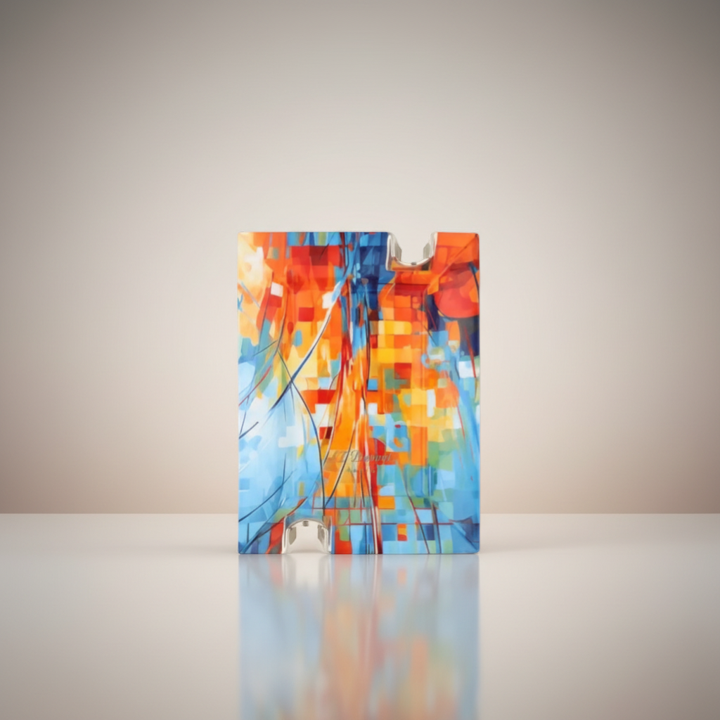 Arcadia Cigars S.T. Dupont Graffiti Multicolour Ashtray in fine porcelain with vibrant graffiti art and two cigar rests.