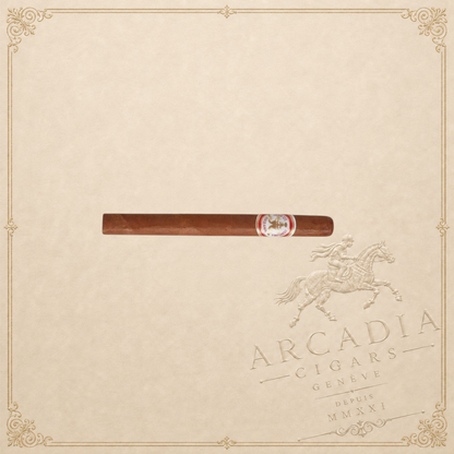 Arcadia Cigars Hoyo de Monterrey Double Coronas Cuban cigar, light to medium strength, 7.6" long.