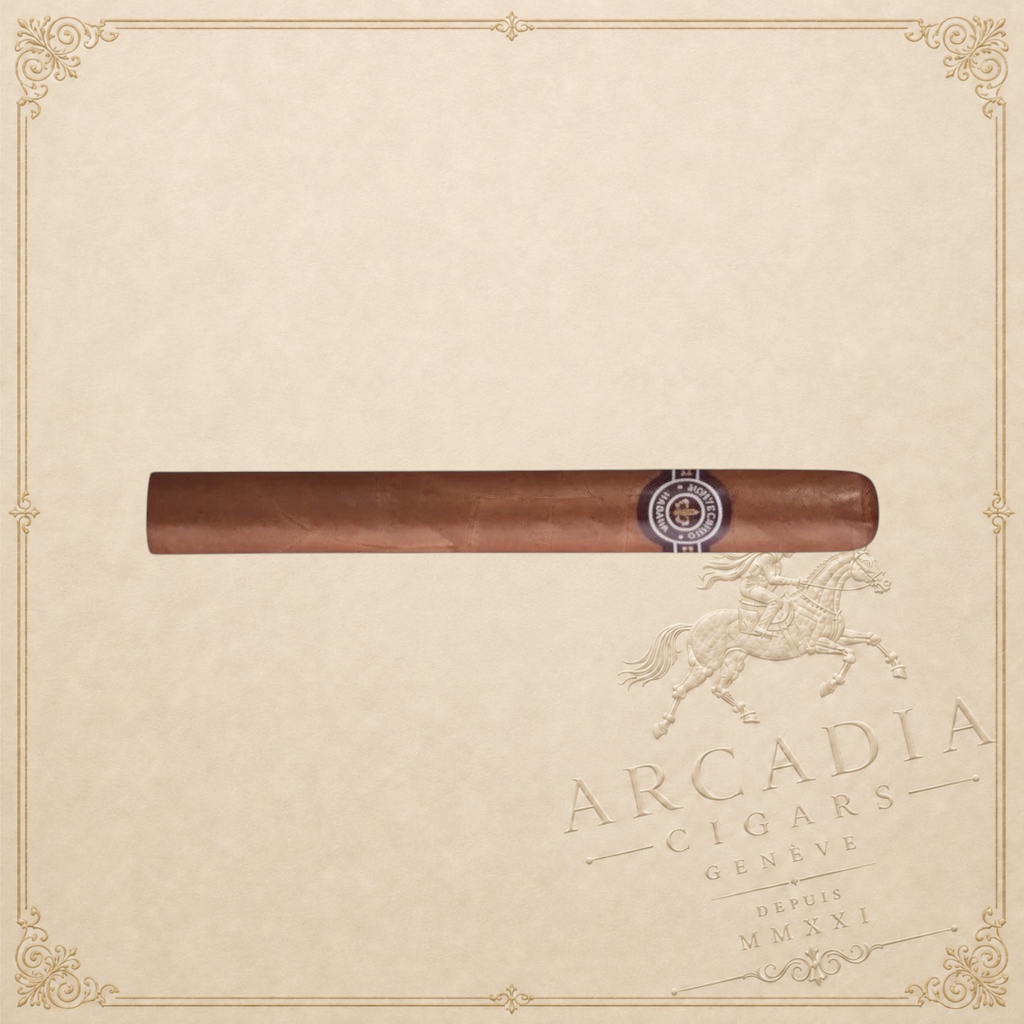 Arcadia Cigars Montecristo No. 3 corona cigar with a medium brown wrapper and a classic band.