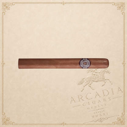 Arcadia Cigars Montecristo No. 3 corona cigar with a medium brown wrapper and a classic band.