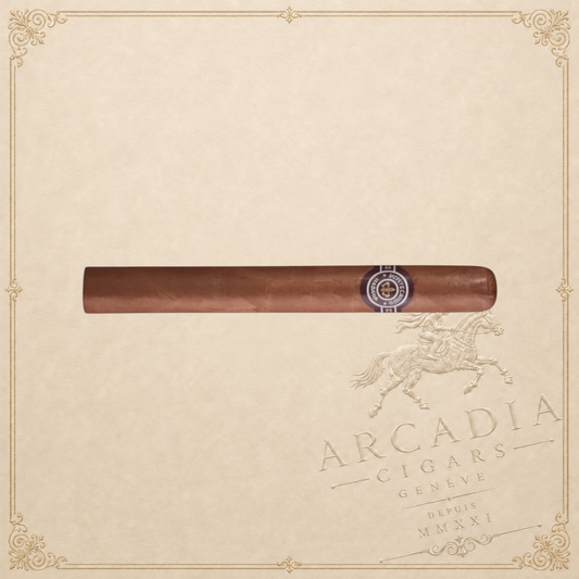 Arcadia Cigars Montecristo No. 3 corona cigar with a medium brown wrapper and a classic band.