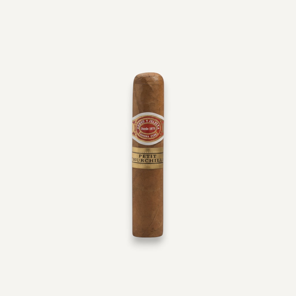 Arcadia Cigars Romeo y Julieta Petit Churchills cigar, medium strength, petit robusto format, 4" length, 50 ring gauge.